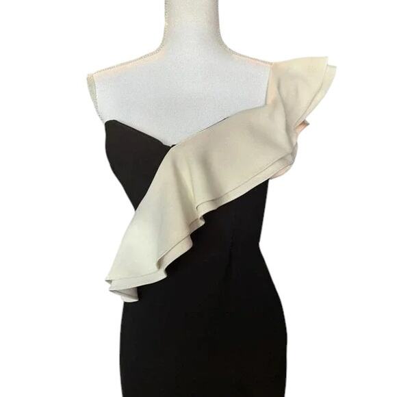 PARKER Imani Ruffle-Trim One-Shoulder Mini Dress Size Small - Picture 5 of 9